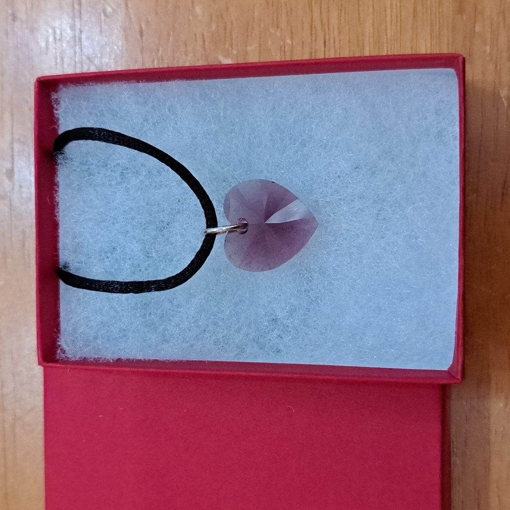 Evening Amethyst Crystal Heart Necklace - Picture 4 of 6